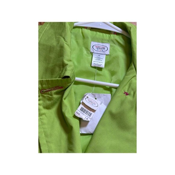 Talbots Kids Vintage Lime Green Double-Breasted Trench Coat Stand Out Outfit 14 - Picture 4 of 7